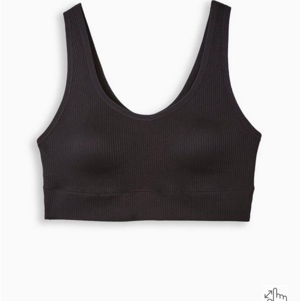 Torrid Lightly Lined Seamless Rib Scoop Bralette (Black)